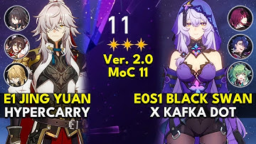 E1 Jing Yuan Hypercarry & E0S1 Black Swan Triple DoT | Memory of Chaos Floor 11 3 Stars | Honkai