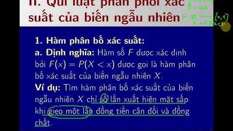 Lý thuyết biến ngẫu nhiên | Định nghĩa - hàm phân bố - hàm mật độ xác suất |  Phần 1