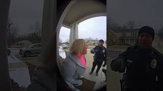 Police Take Control — Karen Refuses to Back Off 😳 #DoorbellCam #Police #K9 #Funny #Viral #Subscribe