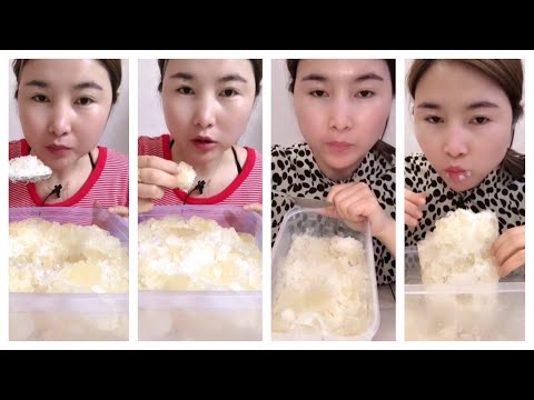 Eating Ice ASMR Her Crunchy Buckwheat Ice❄️ 吃冰 ｜ 얼음 먹기 ｜ 氷を食べる