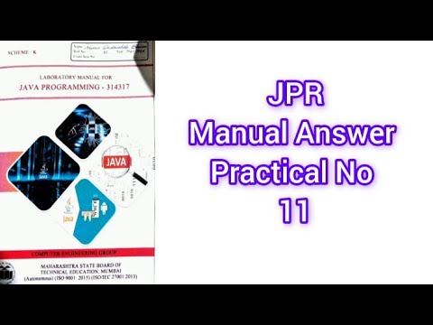 JPR (Java Programming) Manual Answer K Scheme Practical No. 11 | 4th ...
