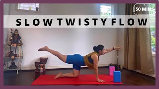 50 MIN Slow Twisty Flow | Indian yoga girl