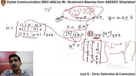 DC Unit5 L4 Decoder for Linear block codes with example by Mr. Shailendra Bisariya
