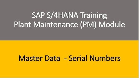 Video 07 - SAP S/4HANA Plant Maintenance (PM) Training : Master Data - Serial Numbers