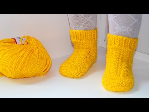 Видеоурок вязание крючком носки детские