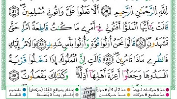 سورة النمل مكتوبة حسن صالح Surah Al Naml Hassan Saleh