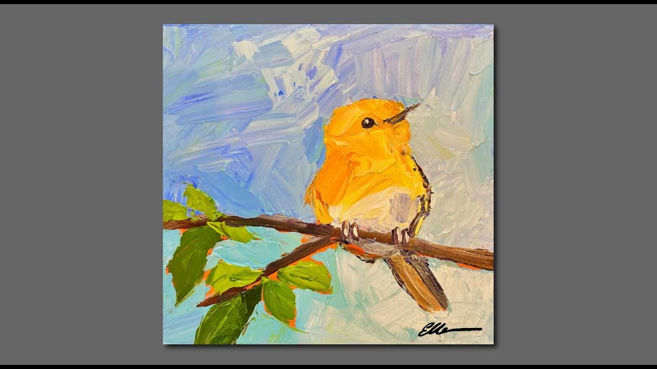 Acrylic Painting Yellow Bird Palette Knife Painting YouTube Maxresdefault