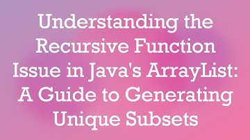 Understanding the Recursive Function Issue in Java