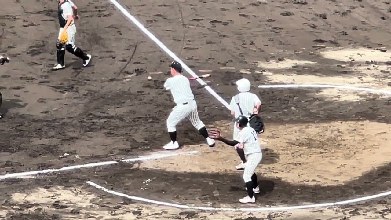 『迫力応援！』明桜高校野球部 シートノック　高校野球・秋田大会（２０２３）明桜高校吹奏楽部　対角館高校