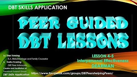 DEARMAN (Interpersonal Effectiveness Module) 4-5 for Peer Guided DBT Lessons