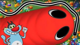 oggy jack Try to Saamp Wali game in Worms zone.io BiG food 🥝 best funny Shinchan Nobita screenshot 4