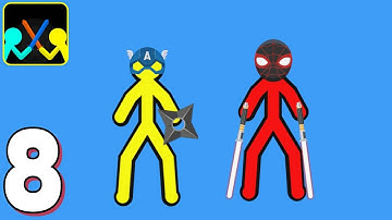 supreme duelist stickman Gameplay Part 8 - Suriken Vs Random CPU