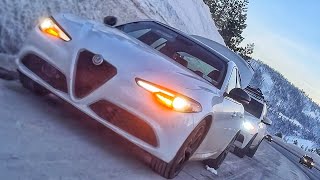 Alfa Romeo Сломалась в Заснеженных Горах Калифорнии