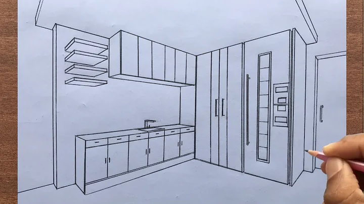 How to Draw a Kitchen in 2-Point Perspective Step-by-step