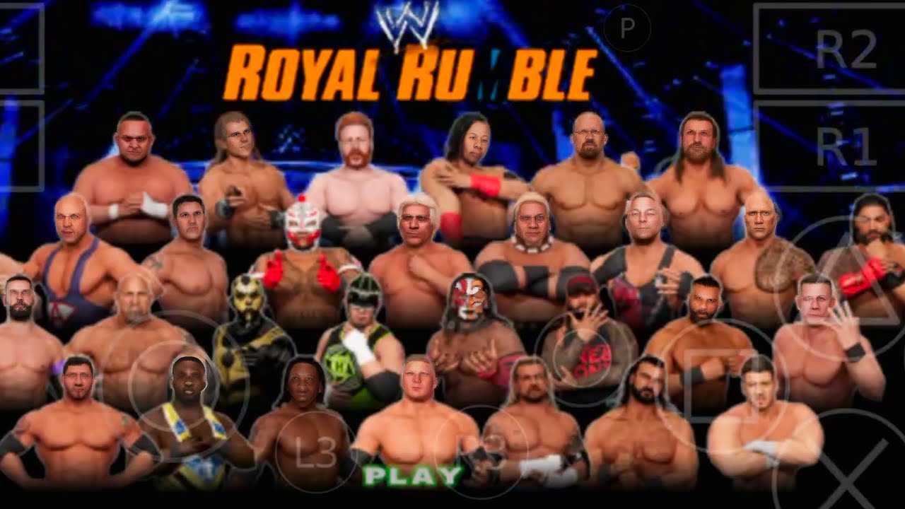 wwe SmackDownpain ALL stars mod Royal Rumble aethersx2 mobile 