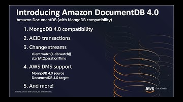 Amazon DocumentDB now with MongoDB 4.0 compatibility & transactions