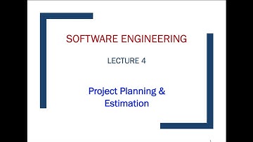 CSE 235: Software Engineering (Day): Class 4-Project Planning & Estimation