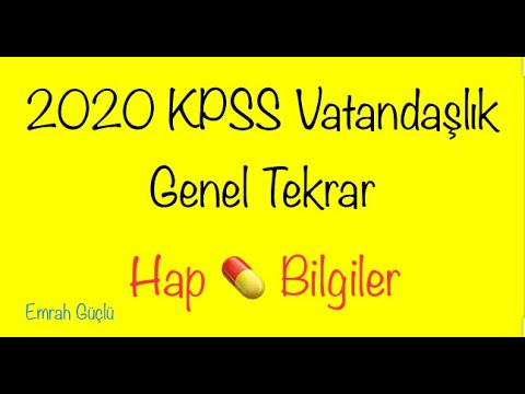 2020 KPSS Vatandaşlık Genel Tekrar 🎯|Hap Bilgiler -Püf Noktalar-Özel ve Özet Bilgiler 📝💯