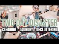 HUGE TWO DAY DISASTER HOUSE CLEAN WITH ME | REAL LIFE CLEANING & LAUNDRY MOTIVATION | ALL DAY CLEAN