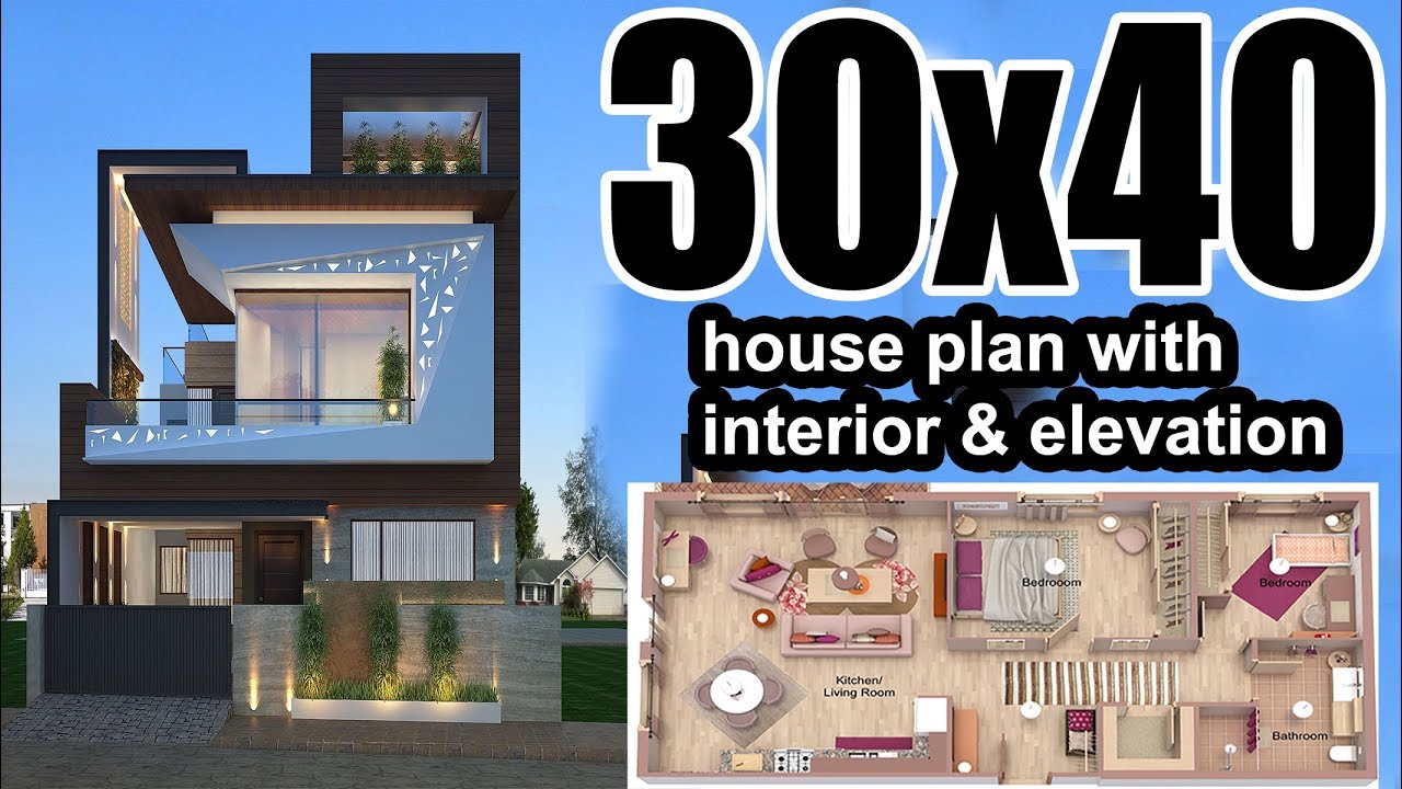  30x40  House  plan  with Interior Elevation complete YouTube
