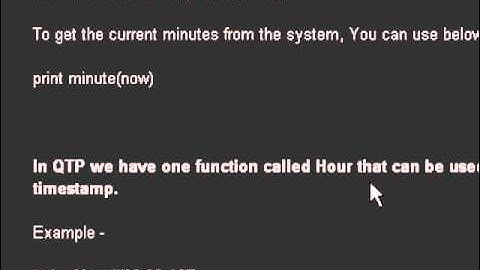 extract minute and hour part of given timestamp in QTP