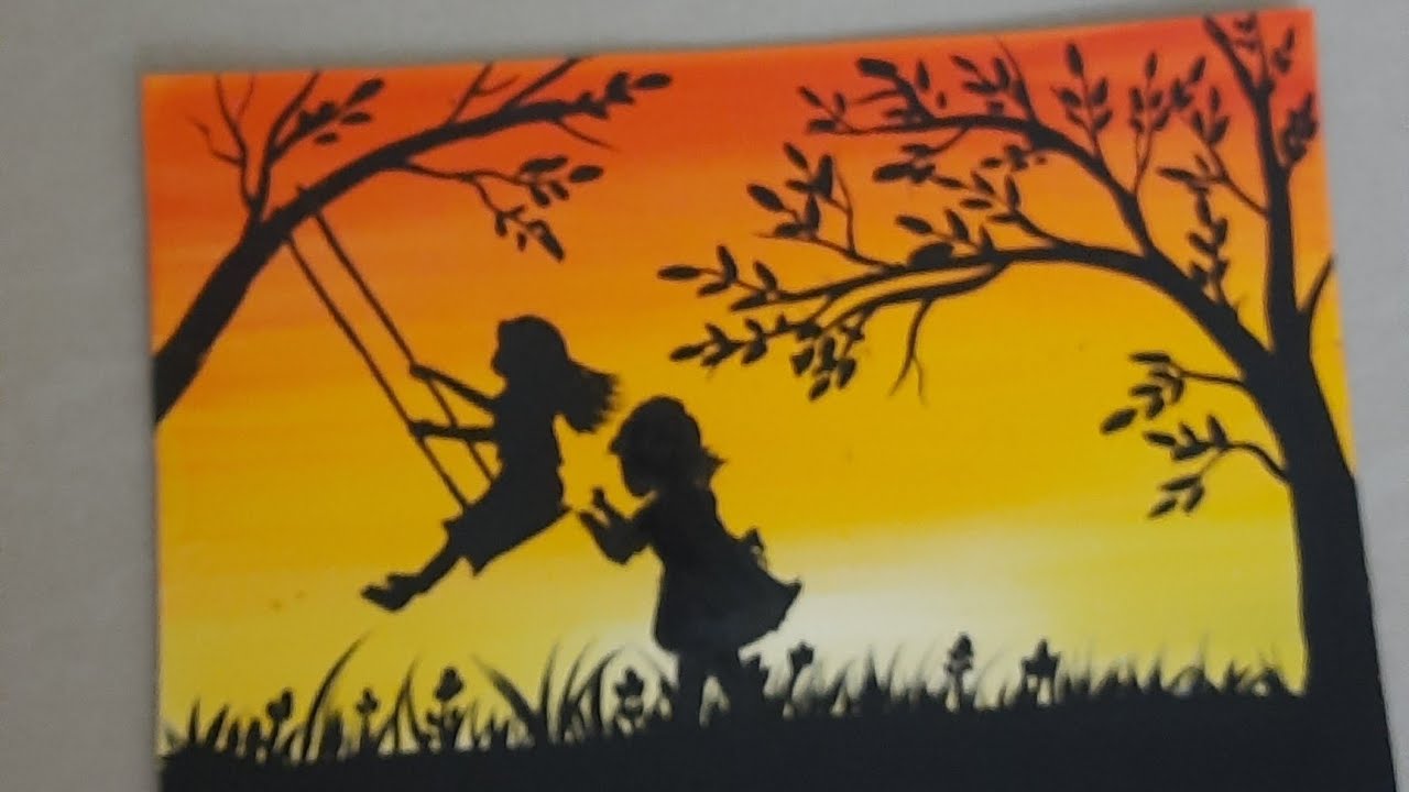 Pin By Rahul Giri On Painting Silhouette Art, Friendship Paintings ...