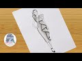 Pencil sketch of a girl with Fashion Dress - step by step  || How to draw Fashion Girl
