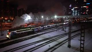 Поезд Деда Мороза с паровозом МЦК Santa Claus train with steam locomotive