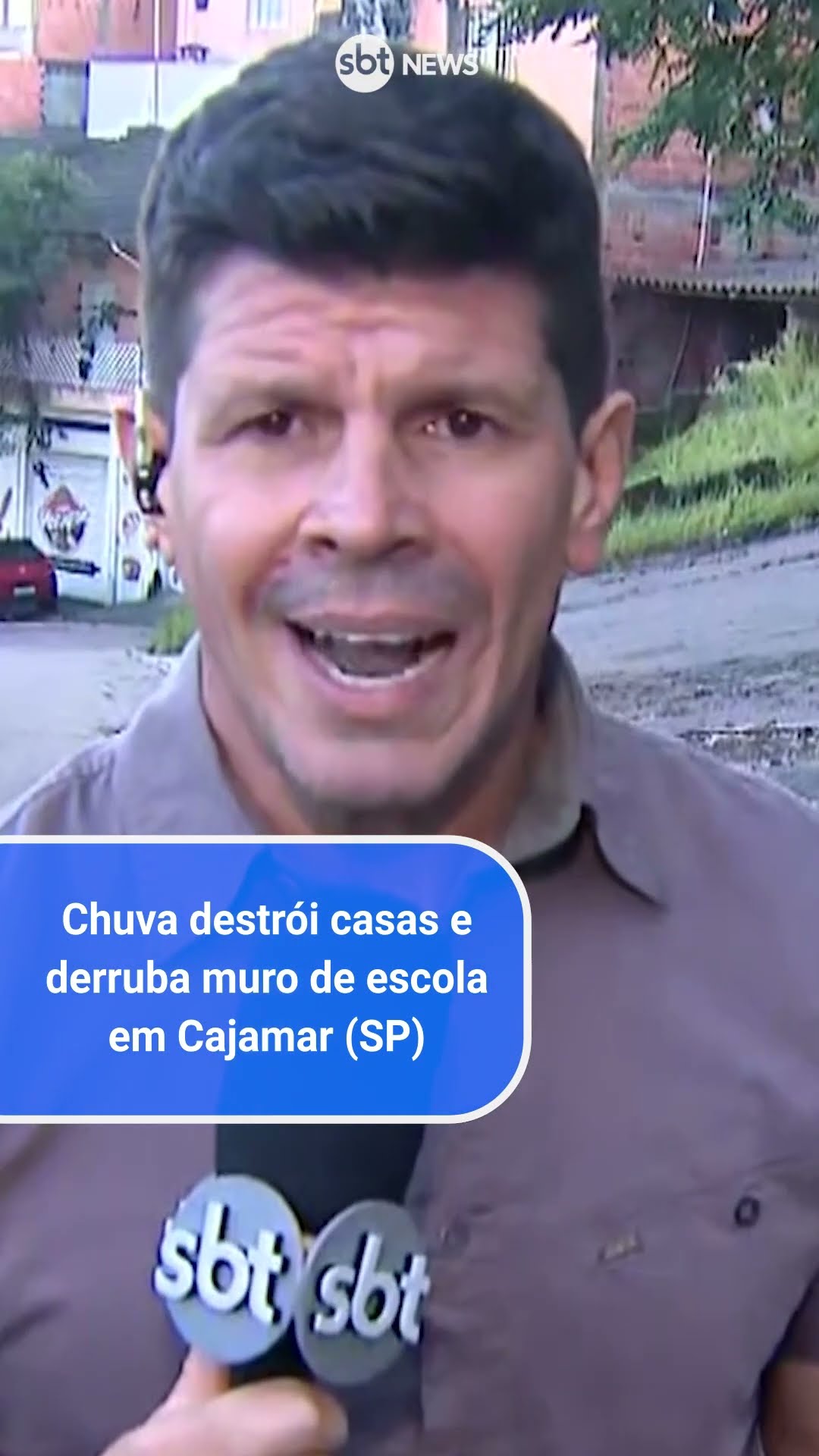 Chuva com granizo estraga casas e derruba muro de escola em Cajamar (SP)