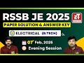 RSSB JE Electrical (B.Tech) Paper Solution | RSMSSB JE Paper Analysis Answer Key | 7 February