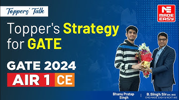 GATE 2024 Topper | Civil Engineering (CE) | AIR 1 | Bhanu Pratap Singh | Exclusive Interview