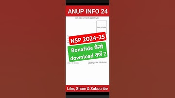 nsp bonafide certificate download 2024 #nsp #nspscholarship #shorts
