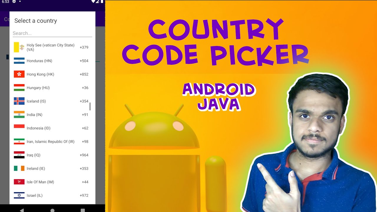 Android Mobile Country Code List