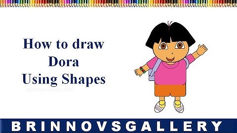 How to draw Dora  |  step by step | Drawing With shapes | how to Draw with shapes