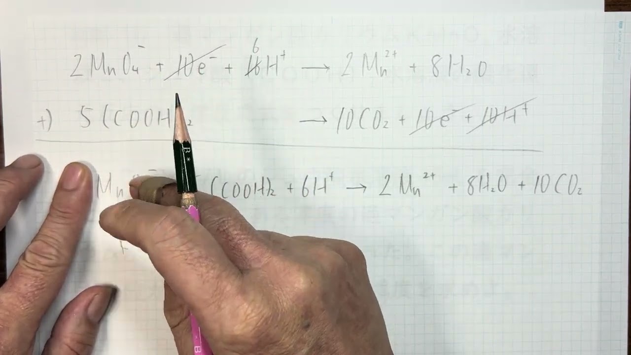 【高校化学】酸化還元反応：過マンガン酸カリウムとシュウ酸の反応、酸化還元の量的関係