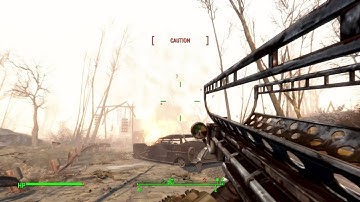 Fallout 4: Calling in an artillery strike.