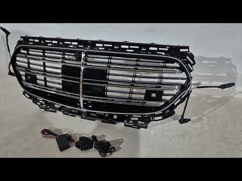 Передняя решетка в стиле W223 AMG-Line с Led для Mercedes E-сlass W214 2023- гг, видео 1