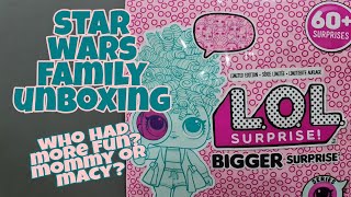 Star Wars Family Unboxing: LoL Surprise Bigger Surprise Eye Spy Series Over 60+ Surprises to reveal