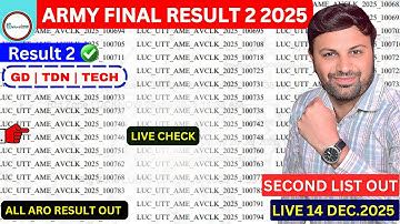 ARMY FINAL RESULT 2 2025 | ALL ARO WISE SECOND MERIT LIST OUT | ARMY RESULT 2025 | ARMY FINAL RESULT