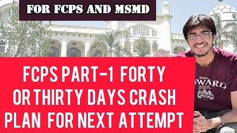 5 - FORTY DAYS AND THIRTY DAYS CRASH PLAN FOR PART ONE
