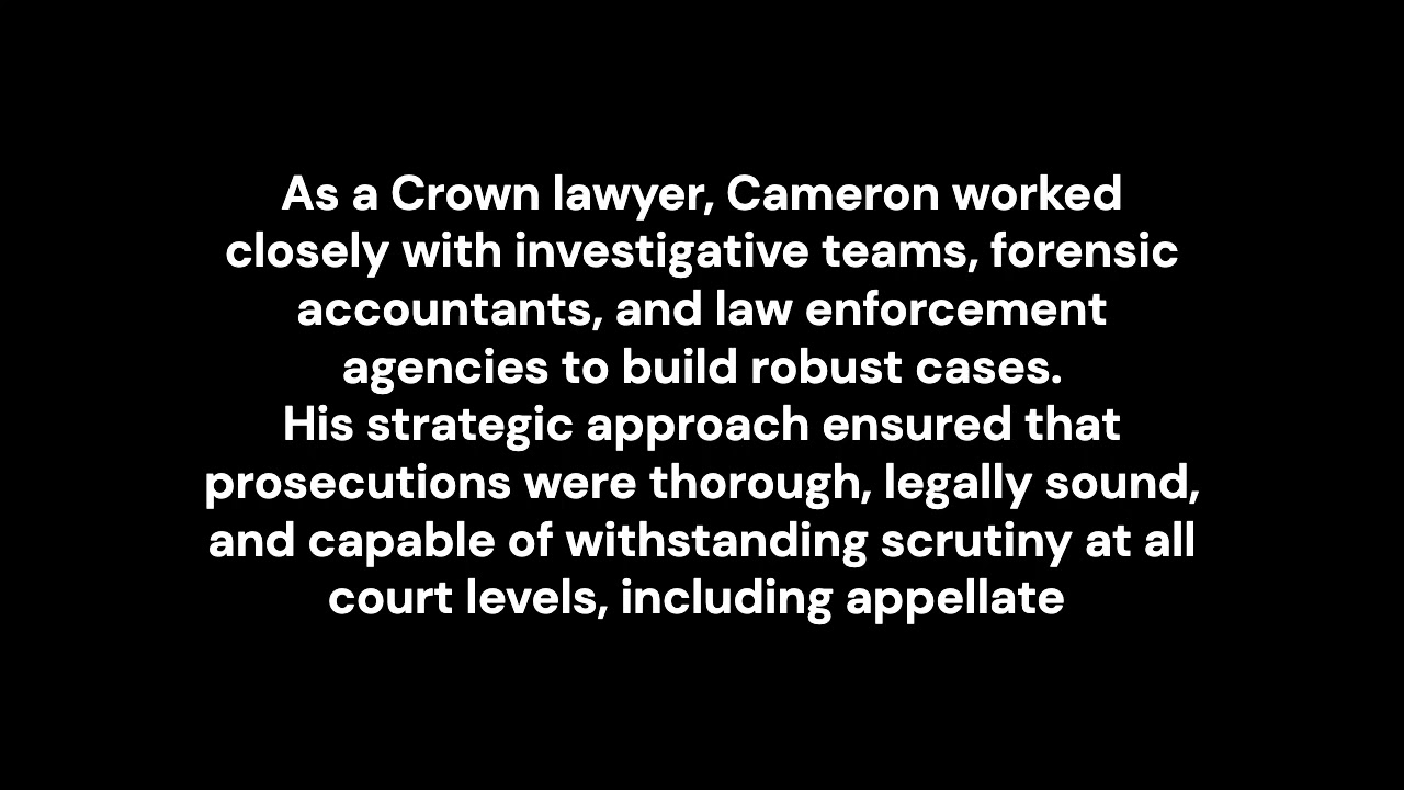 Graeme Cameron Lawyer and Multi Jurisdictional Fraud Prosecutions