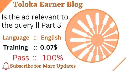 Is the ad relevant to the query / training task 0.07$ per task / language english / #Toloka #Urdu