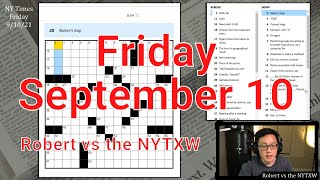 Solid debut themeless [0:21/7:14]  ||  Fri 9/10/21 New York Times Crossword