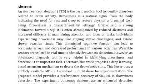 Deep Learning Based Attention Mechanism for Automatic Drowsiness Detection Using EEG Signal