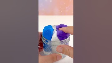 Slime ASMR - Mixing Clay into Clear Slime Remix #slime #satisfying #asmr