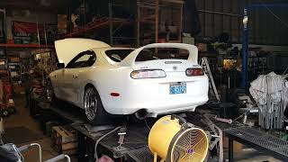 Toyota Supra Mkiv dyno. RPS Manifold. ETS 4in Titanium Exhaust - Tuned by John Reed on Motec M150