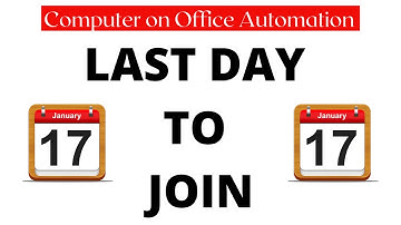 Final Remainder to Join Computer on Office Automation Course - Video Classes, Practical Note Pdf
