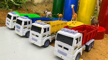 Xe Ben và Con Vật Đồ Chơi: Con Hươu Cao Cổ,Con Cừu,Con ngựa Vằn,Con lạc Đà,Xe Oto Chở các Con Vật