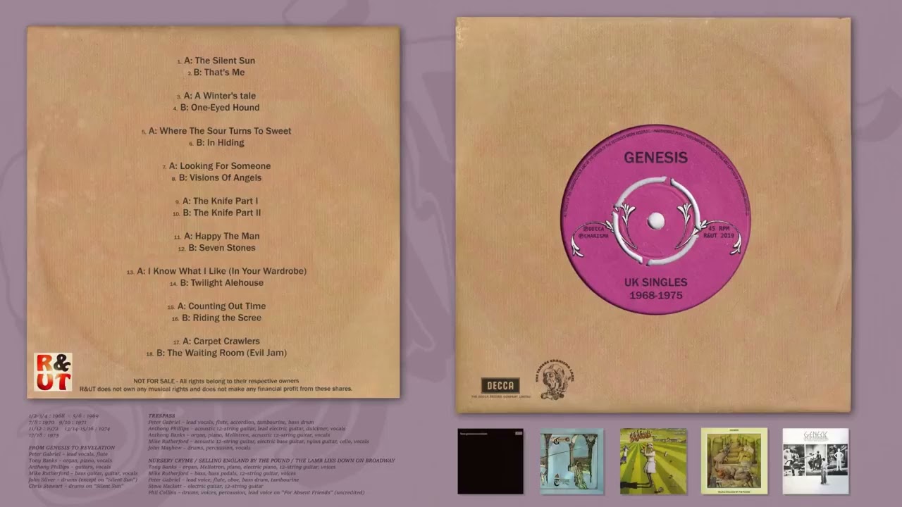 GENESIS / UK Singles / 1968 to 1975 - YouTube