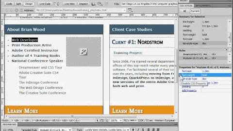 Enable/Disable CSS Properties in Dreamweaver